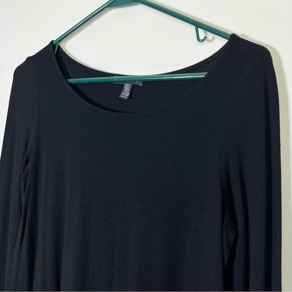 Eileen Fisher Black Asymmetrical Tunic Top XS EUC - Picture 3 of 8